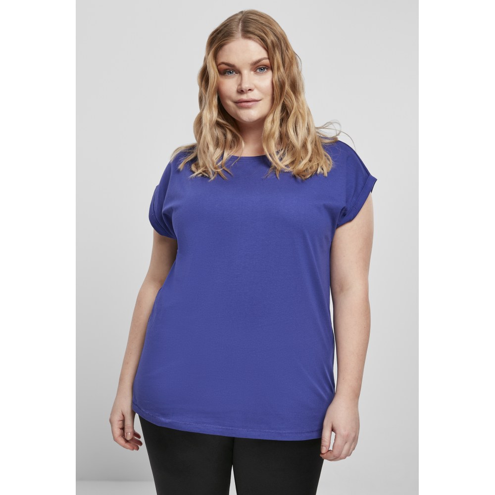 Urban Classics - Extended Shoulder Dames Tshirt - Blauw/Paars